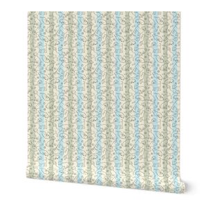 M Labrador Retriever Dog Doodles on Sage Blue Stripes for Pet Accessories