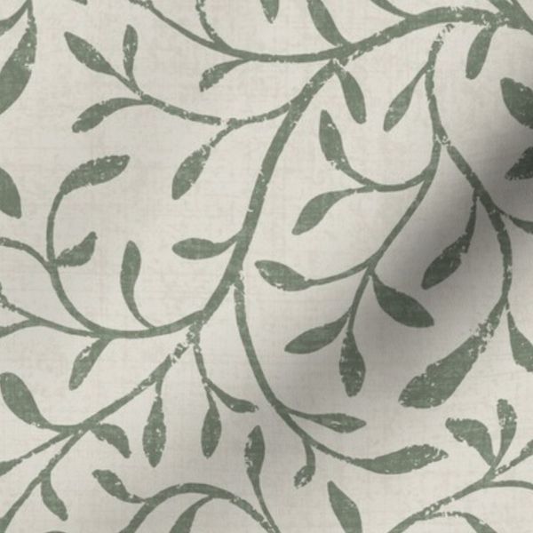 Willow Bough Branches in Sage Green - Earthy Botanical Silhouette Design