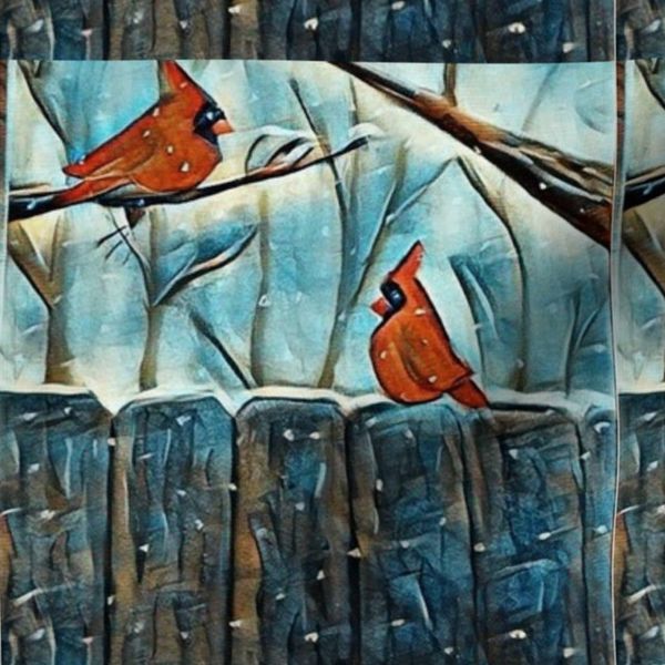 Cardinals on the Fence.