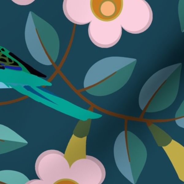 Pink Pandorea With Parrot