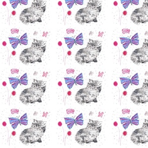 Kitten and butterfly