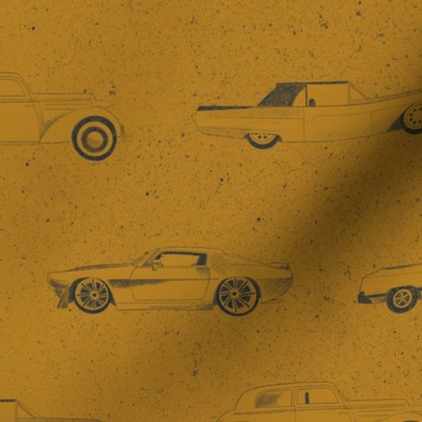 Hand-Drawn Classic Cruisers-Retro Auto Sketch-Medium Scale-Cinnamon