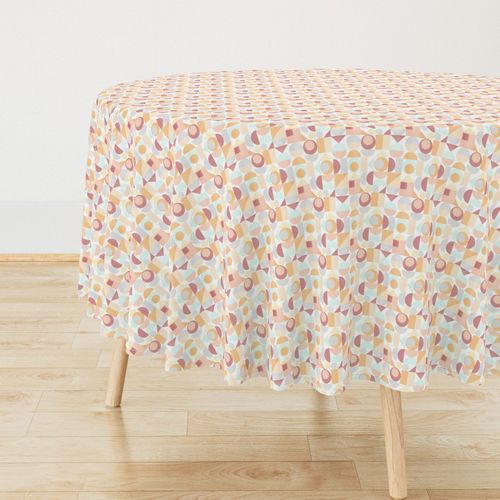Playful Mid Century Modern Small Scale-warm Pastels