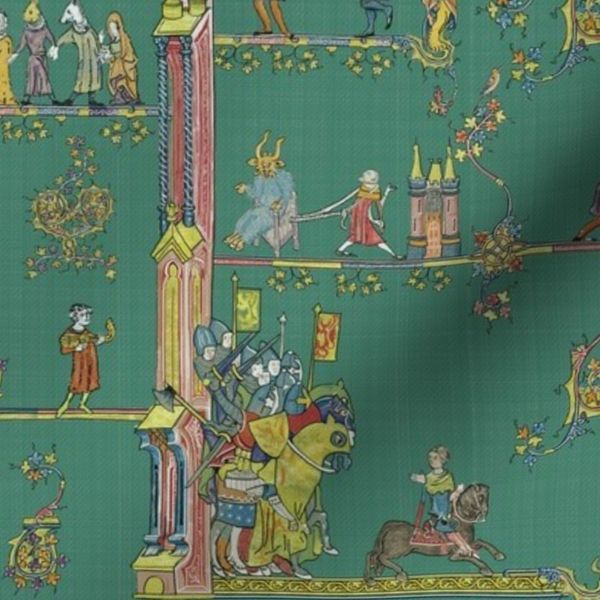 Medieval Illuminated Figures Malachite
