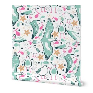 Seagulls Sealife green White M