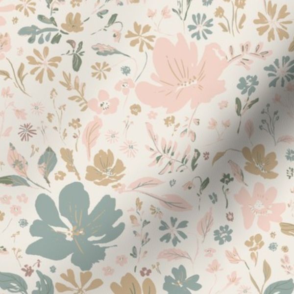 Cascading Pastel Flowers in 12 Inch Repeat for Essence