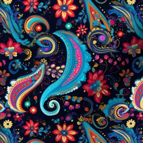 Colorful Paisley with Mossgold Glow