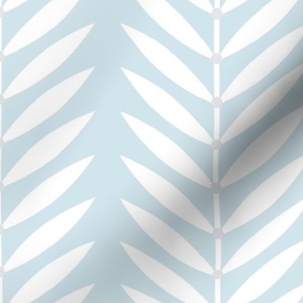 Pale Sky Nordic Leaf Minimalist Botanical