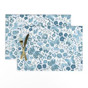 Butterfly Floral Wildflowers Garden Cottagecore Moths Daisy Calming Blues