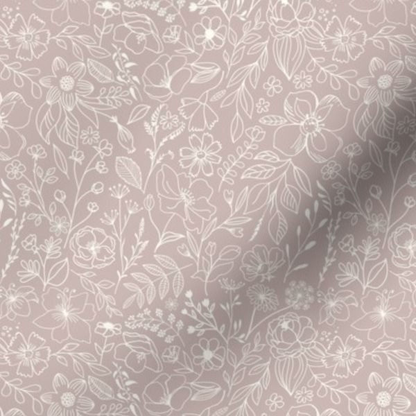 Small Wildflower Botanical Floral Doodle Batik
