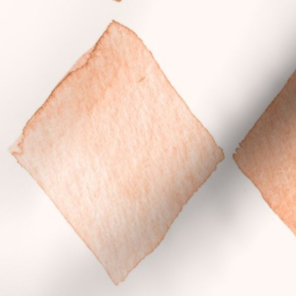 Terracotta Orange Watercolor Diamonds - Earthy Warm Argyle Geometric Large