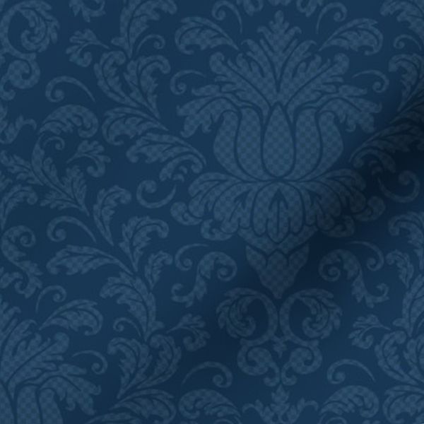 Eclectic heirloom - Intricate damask pattern on a blue background