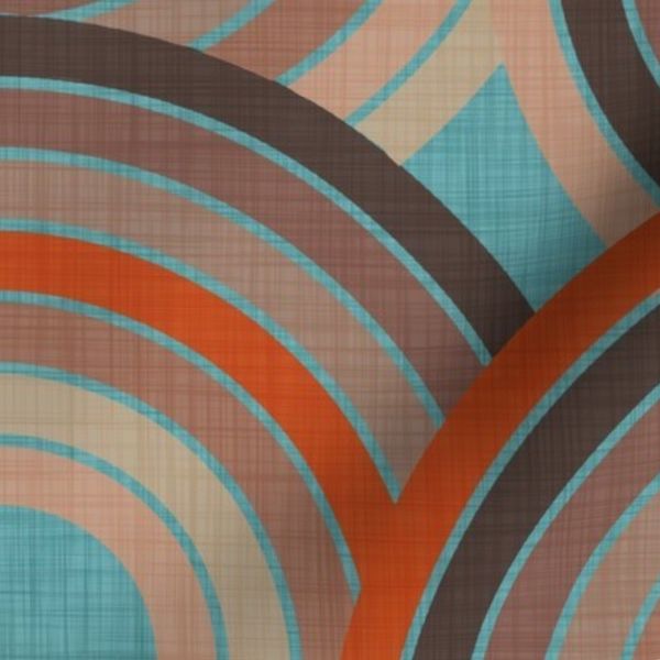 Large Mid Century Geometric Multi Circles