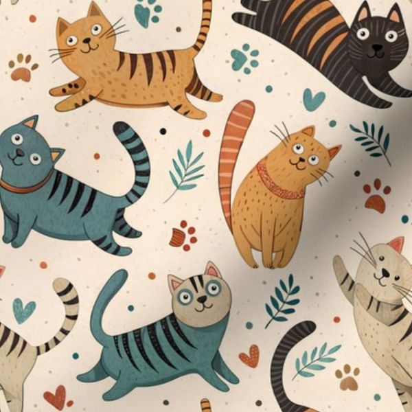 Smaller Cute Tiger Cats Paw Prints