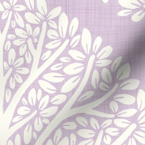 L - Stellar Grove - cream and lilac trees - elegant and symmetrical design