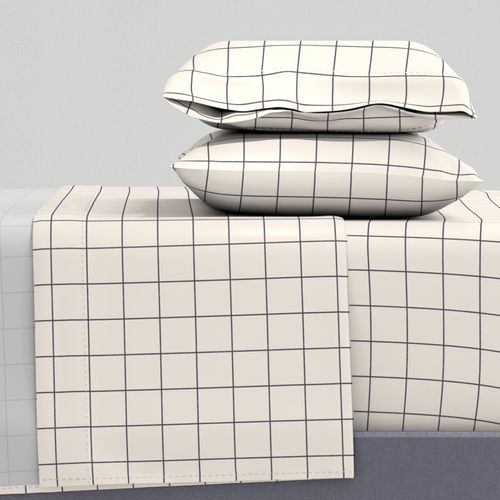 Windowpane Medium Navy on Cream