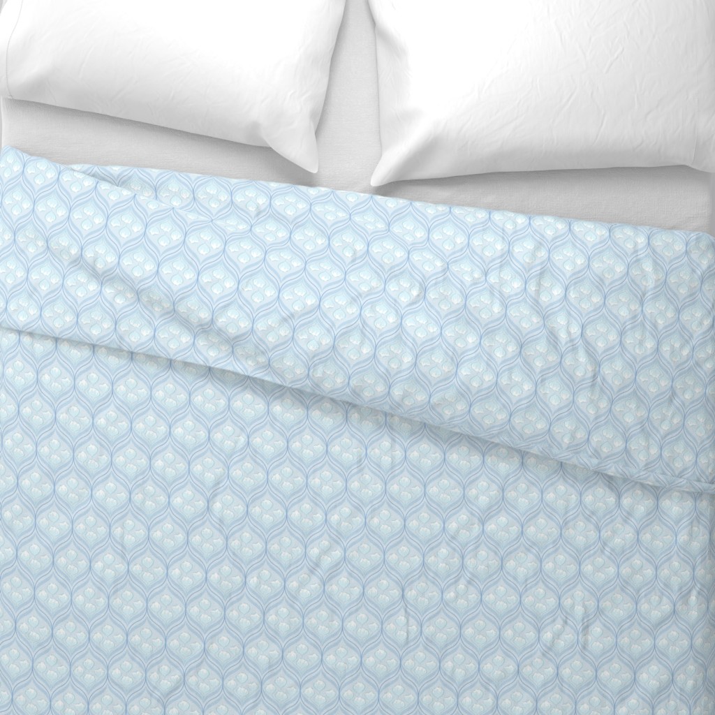 Top down Duvet Cover with a folded edge showing the design on the front and back