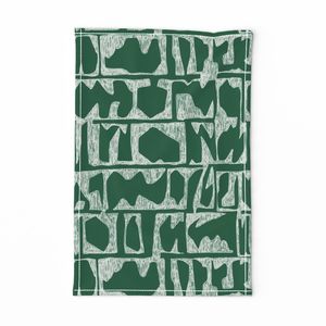 (L) Summer Bold Abstract Freehand Geometrics w Dark Green Background