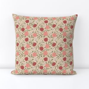 romantic trailing cottagecore vintage dahlia texture muted red pink small