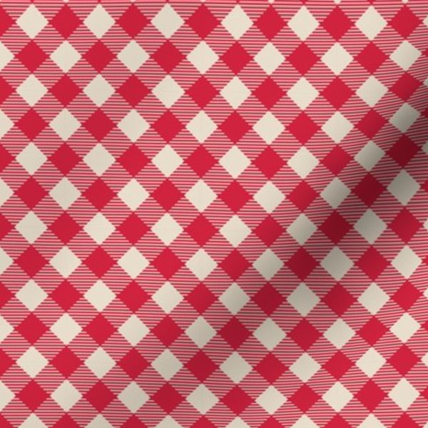 Diagonal basic gingham plaid checkered texture red sand