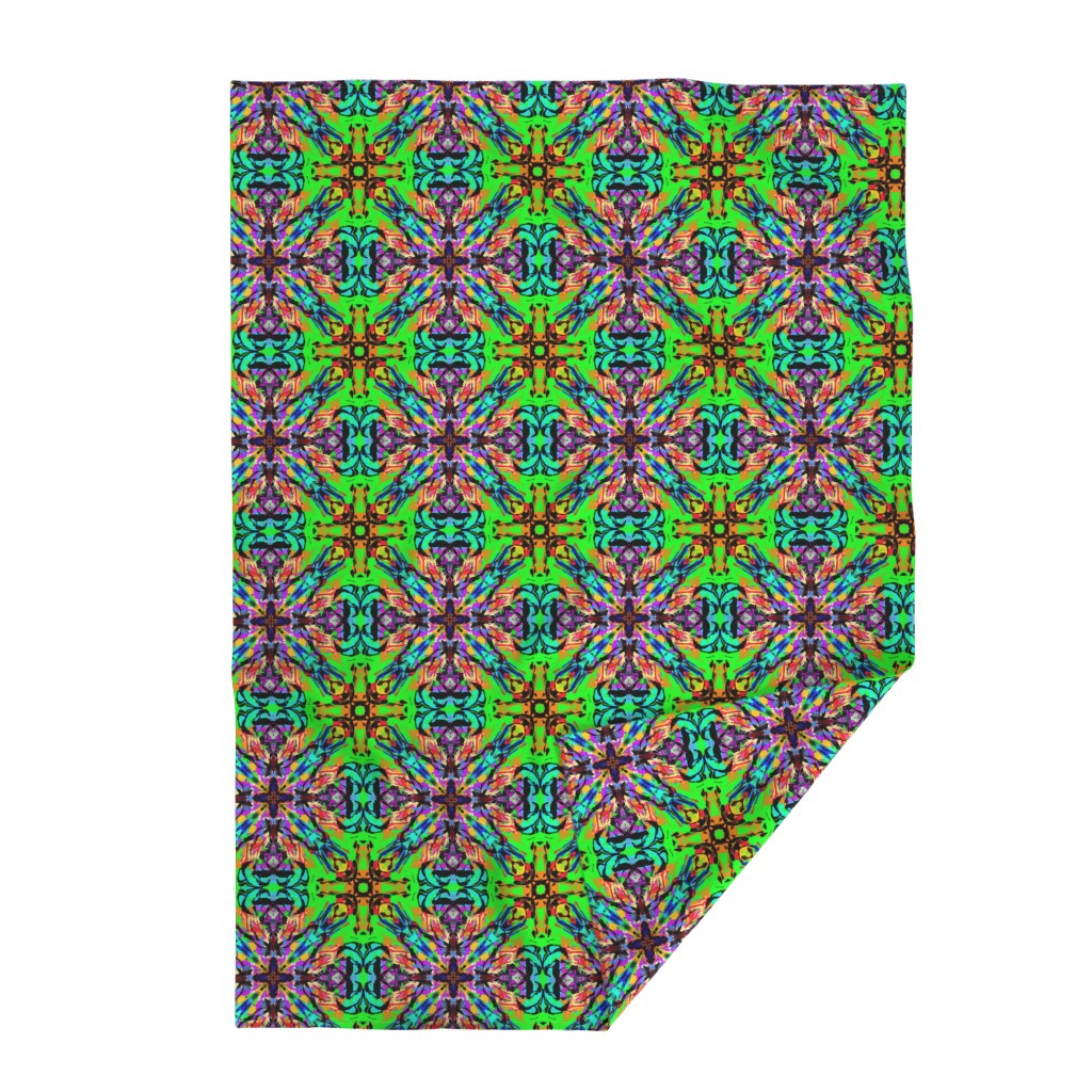 Top down Throw Blanket with the bottom right edge flipped up on a white background