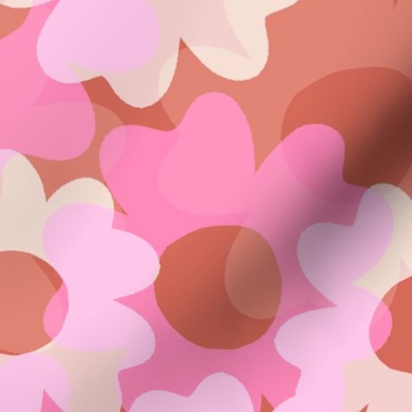 Petaline-Bright Monochrom Blush Pink & Terracotta-Large Scale