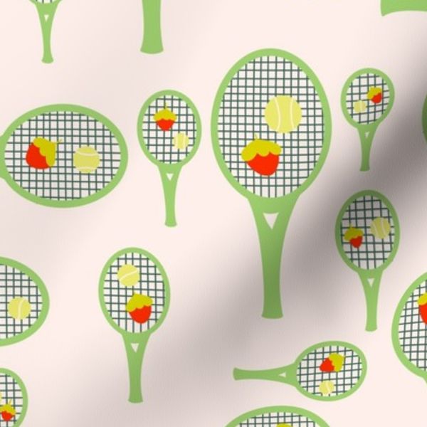 Tennis Racquets with Tennis Ball & Strawberries