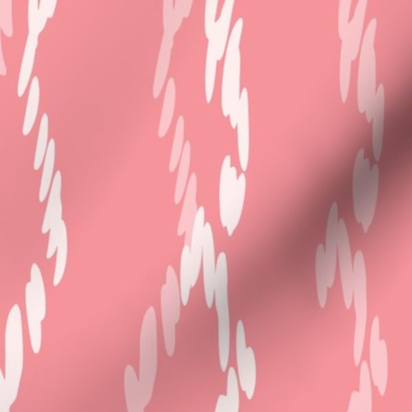 Ropey Tiger Stripes - abstract animal print - white & pink - Big scale