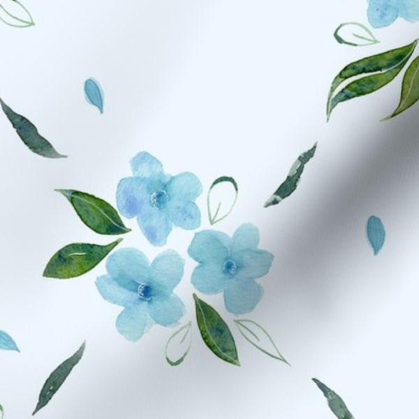 Cottage Floral Light Blue Small
