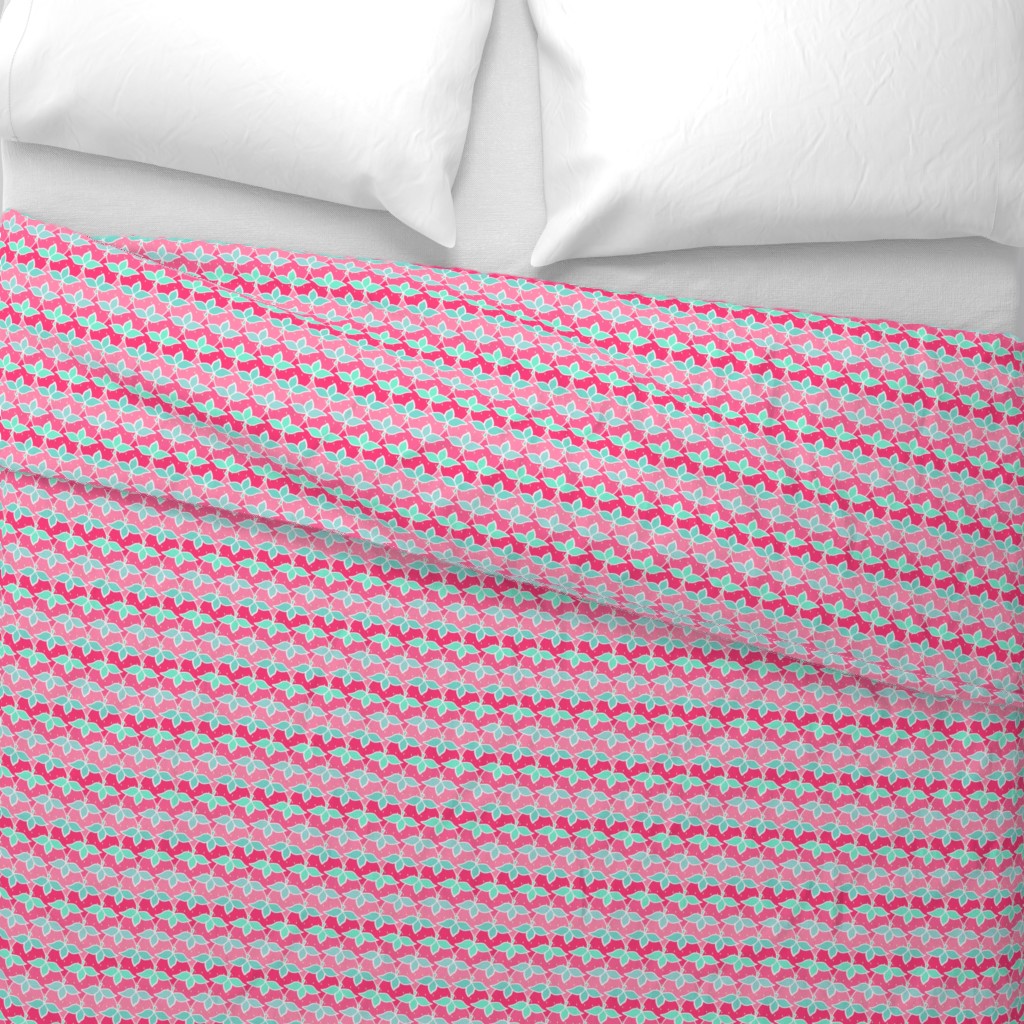 Top down Duvet Cover with a folded edge showing the design on the front and back