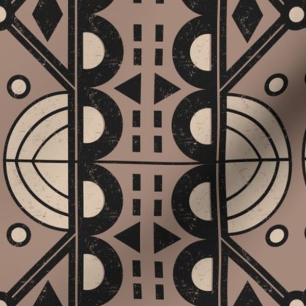 geometric ritual blanck and cream - beige background