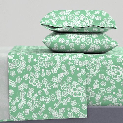 24" Bohemian Flowers Green