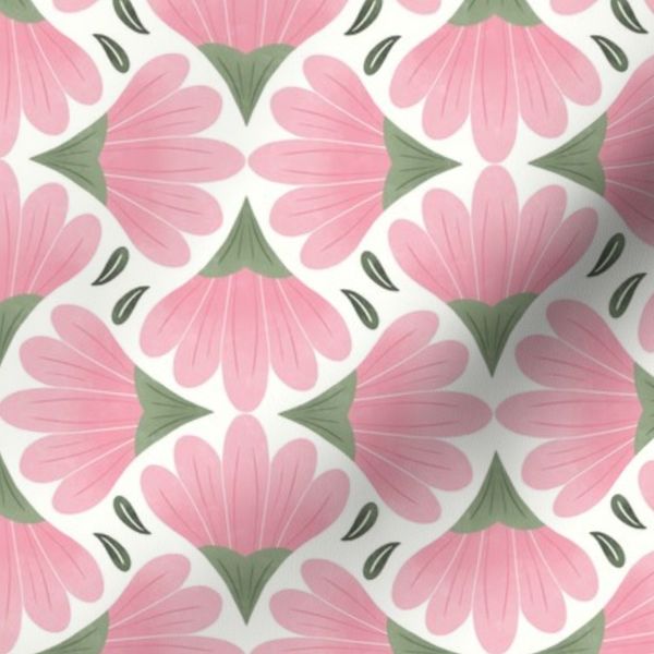 (S) Pink flower in ogee style