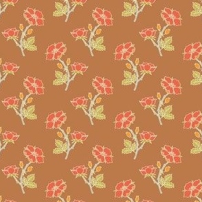 Wild Rose Sprig - Rust Small