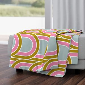 Medium 1970s Bubblegum Pink Blue Green Pop Art Supergraphics