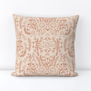 Enchanted - Wildflower Garden Damask - Neutral Brown + Cream