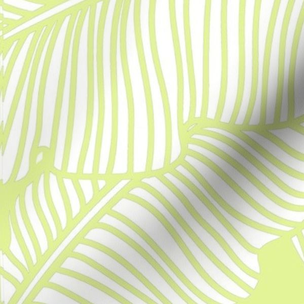 Lime and White Jungle  Palm  - Coastal Silhouette