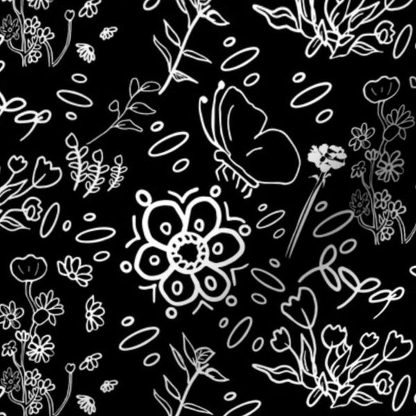 Black & White Floral Symphony