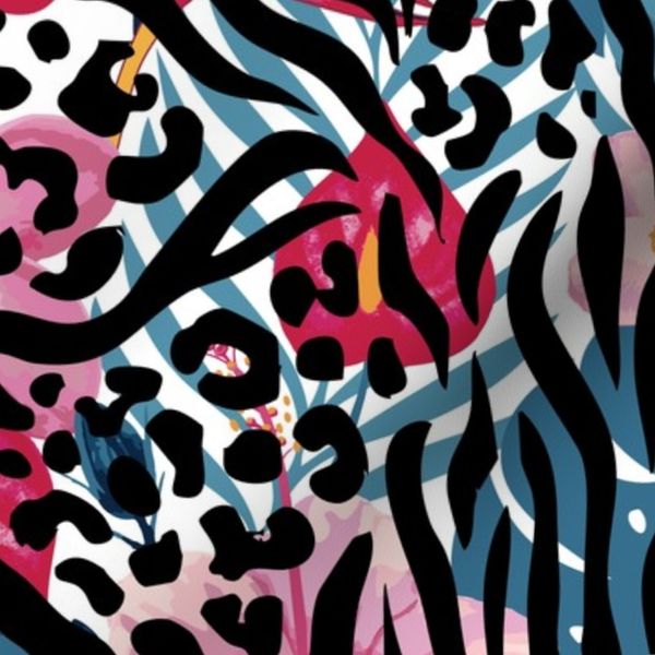 (m)Tropical Leopard-Zebra Fusion bold exotic animal print