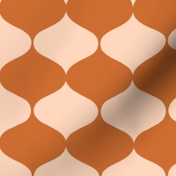 Groovy Mod 70s Multi Ogees - Burnt Orange - Vintage Psychedelic Style