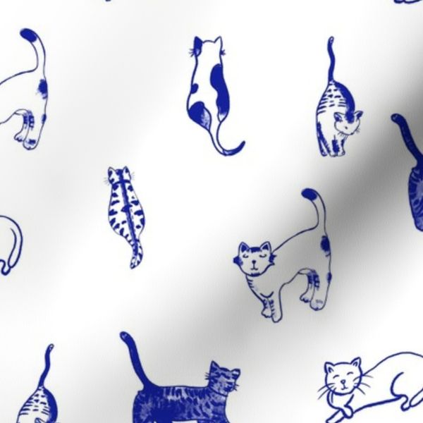 Blau Katze Blue cats delft tiles Small