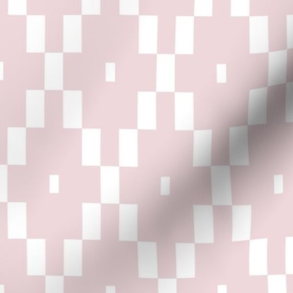 Aztec kilim tribal south western boho diamond tile - soft pale pink & white