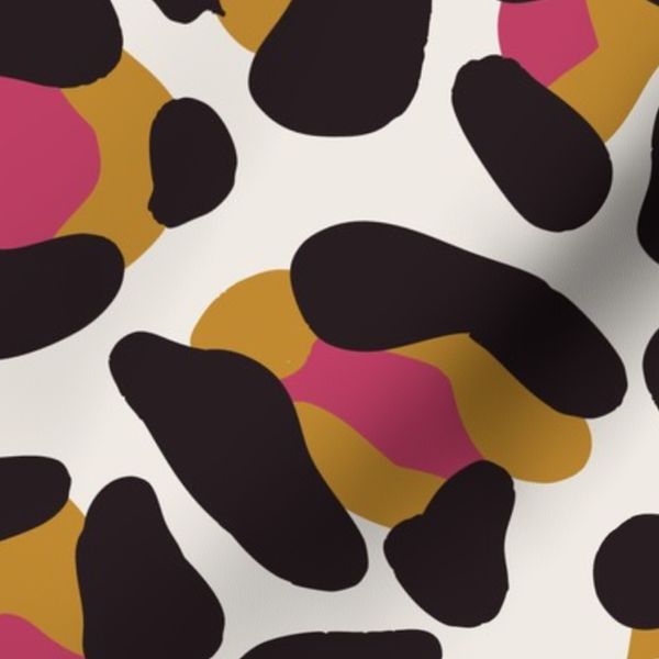 Bold funky wild safari cheetah spots leopard print - yellow pink large