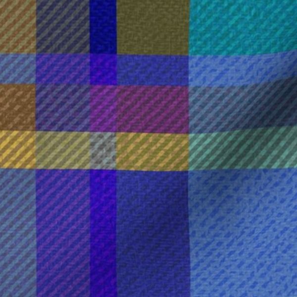 Blue Lodge Style Ski Holiday Hiking Plaid Rustic Check Retro Wool Texture