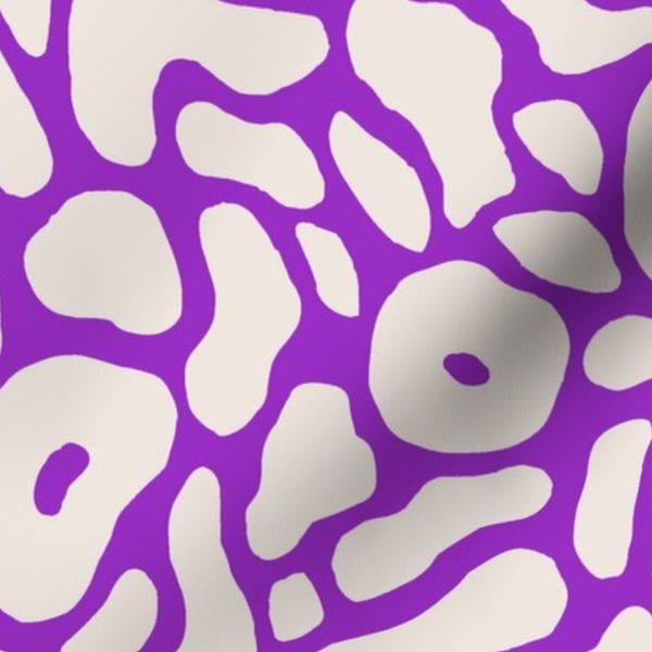 Organic Shapes - modern contemporary playful - violet ivory