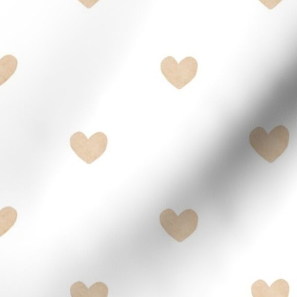 Hearts Watercolor Brown
