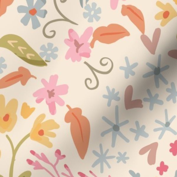 Summer Frock Floral Wallpaper Scale