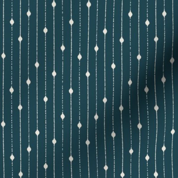 BC 0549 D6 - Dark Green and White Dotted Stripes - Elegant Minimalist Style