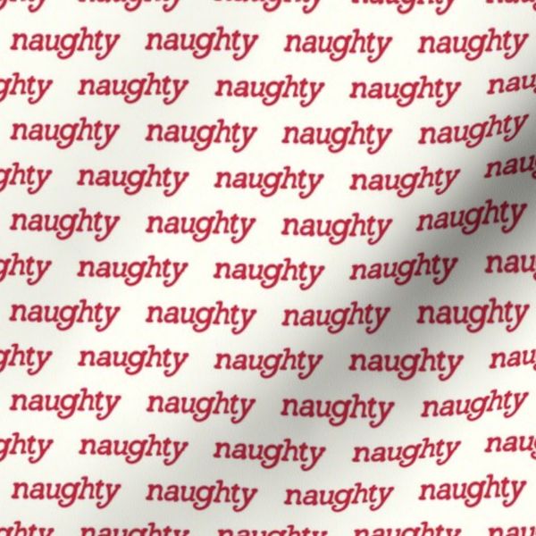 (small scale) Naughty - Red on white -  Christmas - LAD25