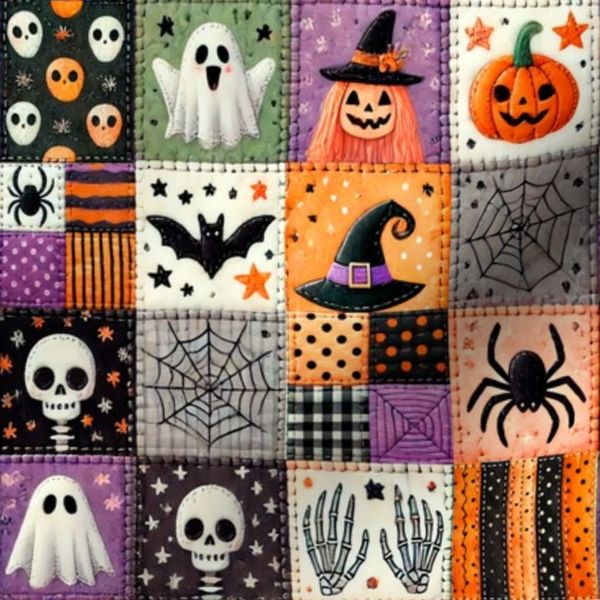 Faux Halloween Patchwork 1